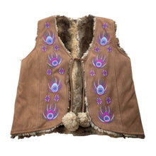 Load image into Gallery viewer, Girls Pumpkin Patch, embroidered faux suede vest, EUC, size 8,  