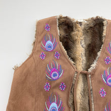 Load image into Gallery viewer, Girls Pumpkin Patch, embroidered faux suede vest, EUC, size 8,  