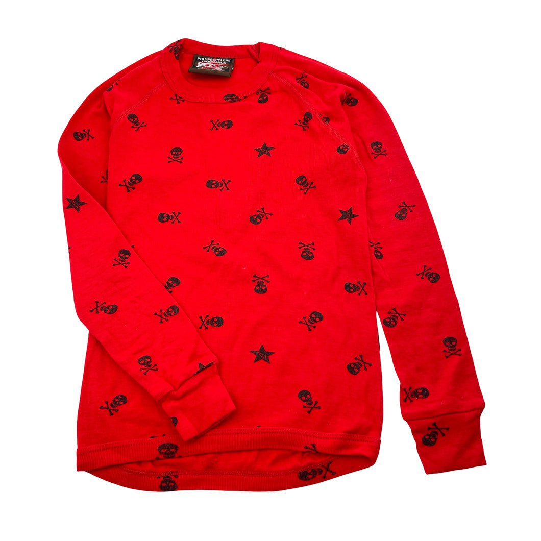 Boys PERFORMANCE SHOWGEAR, thermal long sleeve top, skulls, GUC, size 10,  