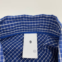 Load image into Gallery viewer, Boys Target, blue check cotton long sleeve shirt, EUC, size 9,  