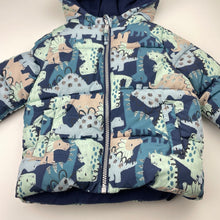 Load image into Gallery viewer, Boys Dymples, fleece-lined puffer jacket / coat, dinosaurs, EUC, size 2,  
