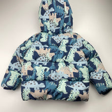 Load image into Gallery viewer, Boys Dymples, fleece-lined puffer jacket / coat, dinosaurs, EUC, size 2,  