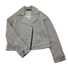 Load image into Gallery viewer, Girls George, striped stretch denim jacket, EUC, size 5-6,  