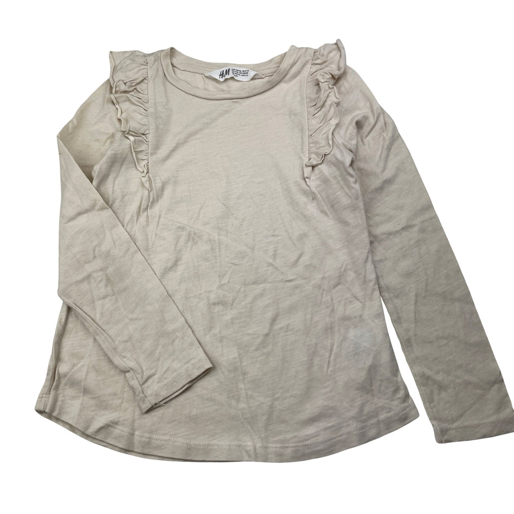 Girls H&M, cotton long sleeve tee / top, EUC, size 5-6,  