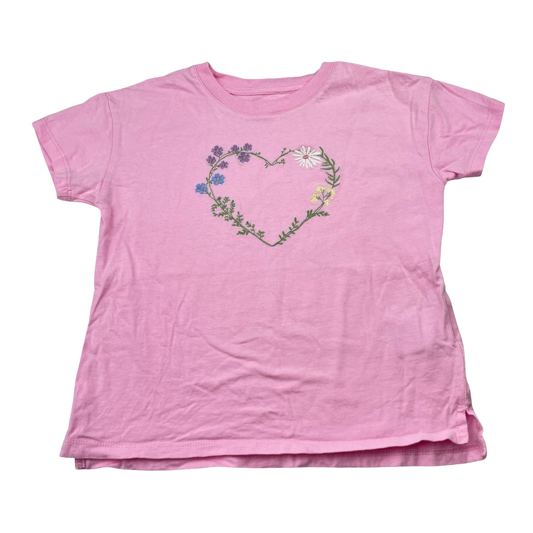 Girls Cotton On, embroidered cotton tee / top, EUC, size 6,  