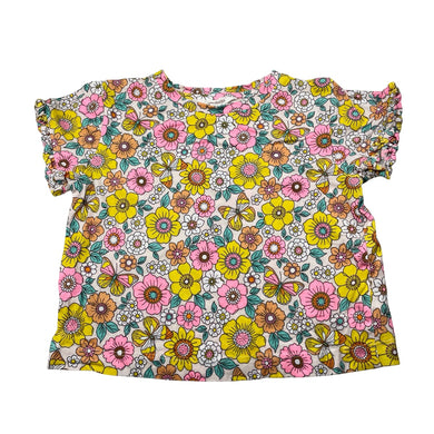 Girls Milkshake, colourful floral cotton tee / top, EUC, size 6,  