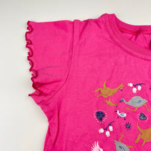 Load image into Gallery viewer, Girls Australian Grown, pink cotton tee / top, kangaroo, EUC, size 8,  