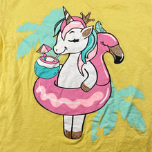 Load image into Gallery viewer, Girls Mango, yellow cotton tee / top, unicorn, EUC, size 6,  