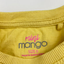 Load image into Gallery viewer, Girls Mango, yellow cotton tee / top, unicorn, EUC, size 6,  