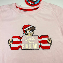 Load image into Gallery viewer, Girls WHERE'S WALLY?, Christmas pyjama tee / top, NEW, size 10,  