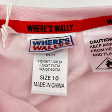 Load image into Gallery viewer, Girls WHERE'S WALLY?, Christmas pyjama tee / top, NEW, size 10,  