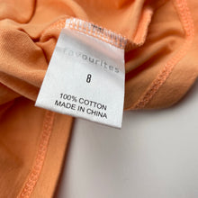 Load image into Gallery viewer, Girls Favourites, orange cotton tee / top, GUC, size 8,  