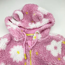Load image into Gallery viewer, Girls Milkshake, lined floral fleece hooded jacket, GUC, size 4,  