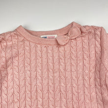 Load image into Gallery viewer, Girls H&amp;M, pink cable knit sweater / jumper, EUC, size 7-8,  