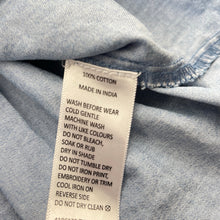 Load image into Gallery viewer, Girls Sprout, embroidered chambray cotton dress, FUC, size 2, L: 48cm