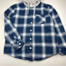 Load image into Gallery viewer, Boys Anko, hooded flannel cotton shirt, poppers, GUC, size 12,  
