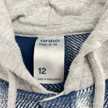 Load image into Gallery viewer, Boys Anko, hooded flannel cotton shirt, poppers, GUC, size 12,  