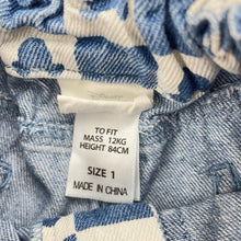 Load image into Gallery viewer, Girls Disney, Minnie Mouse denim pants, elasticated, EUC, size 1,  