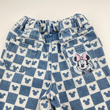 Load image into Gallery viewer, Girls Disney, Minnie Mouse denim pants, elasticated, EUC, size 1,  