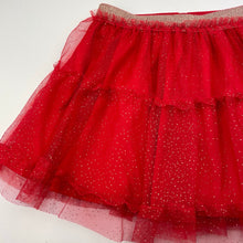 Load image into Gallery viewer, Girls Anko, lined red tulle &amp; gold glitter skirt, elasticated, GUC, size 5,  