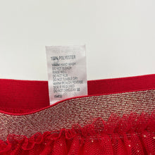 Load image into Gallery viewer, Girls Anko, lined red tulle &amp; gold glitter skirt, elasticated, GUC, size 5,  