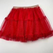 Load image into Gallery viewer, Girls Anko, lined red tulle &amp; gold glitter skirt, elasticated, GUC, size 5,  