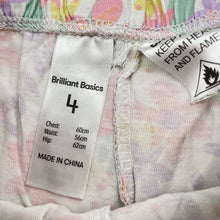 Load image into Gallery viewer, Girls Brilliant Basics, cotton pyjama shorts, elasticated, GUC, size 4,  