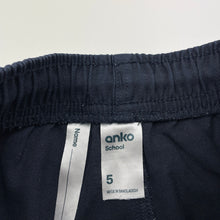 Load image into Gallery viewer, Unisex Anko, navy school shorts, elasticated, GUC, size 5,  