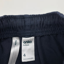 Load image into Gallery viewer, Unisex Anko, navy school shorts, elasticated, FUC, size 4,  