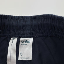 Load image into Gallery viewer, Unisex Anko, navy school shorts, elasticated, GUC, size 5,  