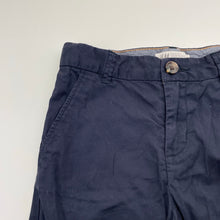 Load image into Gallery viewer, Boys H&amp;M, navy lightweight cotton chino shorts, adjustable, EUC, size 6,  