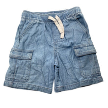 Load image into Gallery viewer, Unisex Anko, chambray cotton cargo shorts, elasticated, FUC, size 4,  