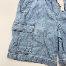 Load image into Gallery viewer, Unisex Anko, chambray cotton cargo shorts, elasticated, FUC, size 4,  