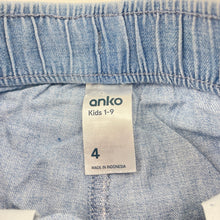 Load image into Gallery viewer, Unisex Anko, chambray cotton cargo shorts, elasticated, FUC, size 4,  