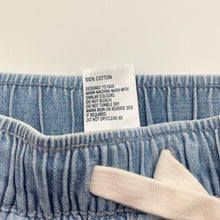 Load image into Gallery viewer, Unisex Anko, chambray cotton cargo shorts, elasticated, FUC, size 4,  