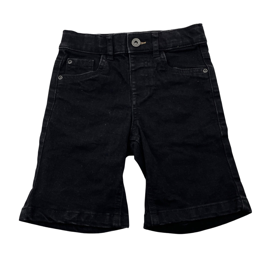 Boys Anko, black stretch denim shorts, adjustable, EUC, size 4,  