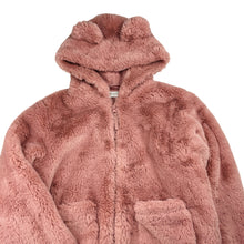 Load image into Gallery viewer, Girls H&amp;M, soft feel pink faux fur hooded jacket, EUC, size 11-12,  