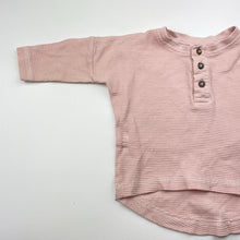 Load image into Gallery viewer, Girls Baby Berry, pink waffle cotton long sleeve top, GUC, size 00,  