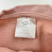 Load image into Gallery viewer, Girls Baby Berry, pink waffle cotton long sleeve top, GUC, size 00,  
