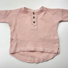 Load image into Gallery viewer, Girls Baby Berry, pink waffle cotton long sleeve top, GUC, size 00,  