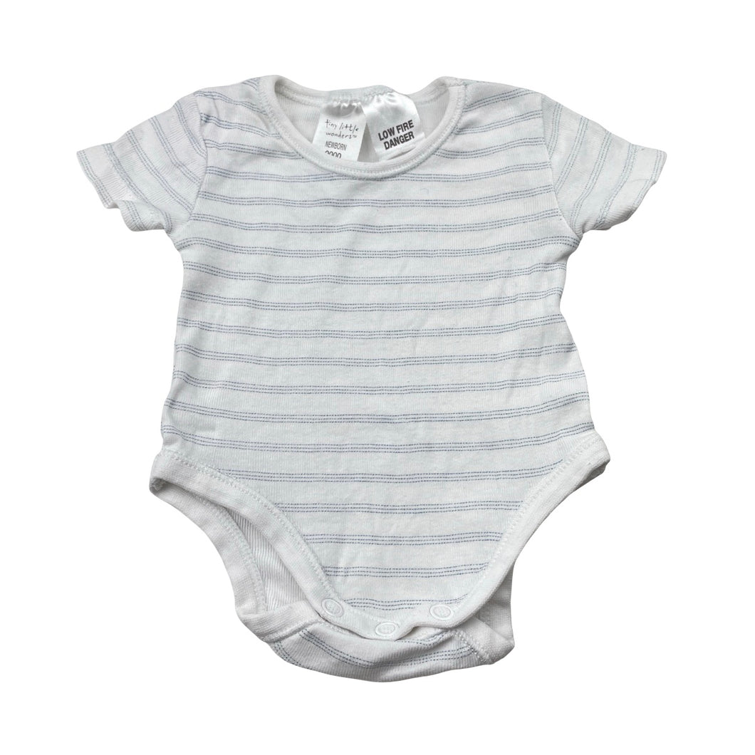 Unisex Tiny Little Wonders, cotton bodysuit / romper, GUC, size 0000,  