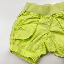 Load image into Gallery viewer, Unisex BONDS, fluoro lightweight cotton shorts, elasticated, EUC, size 000,  