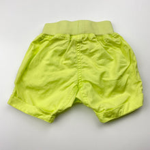 Load image into Gallery viewer, Unisex BONDS, fluoro lightweight cotton shorts, elasticated, EUC, size 000,  