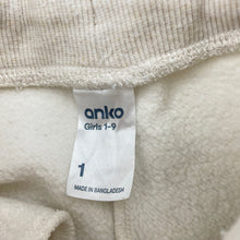 Load image into Gallery viewer, Girls Anko, fleece-lined track pants, elasticated, EUC, size 1,  