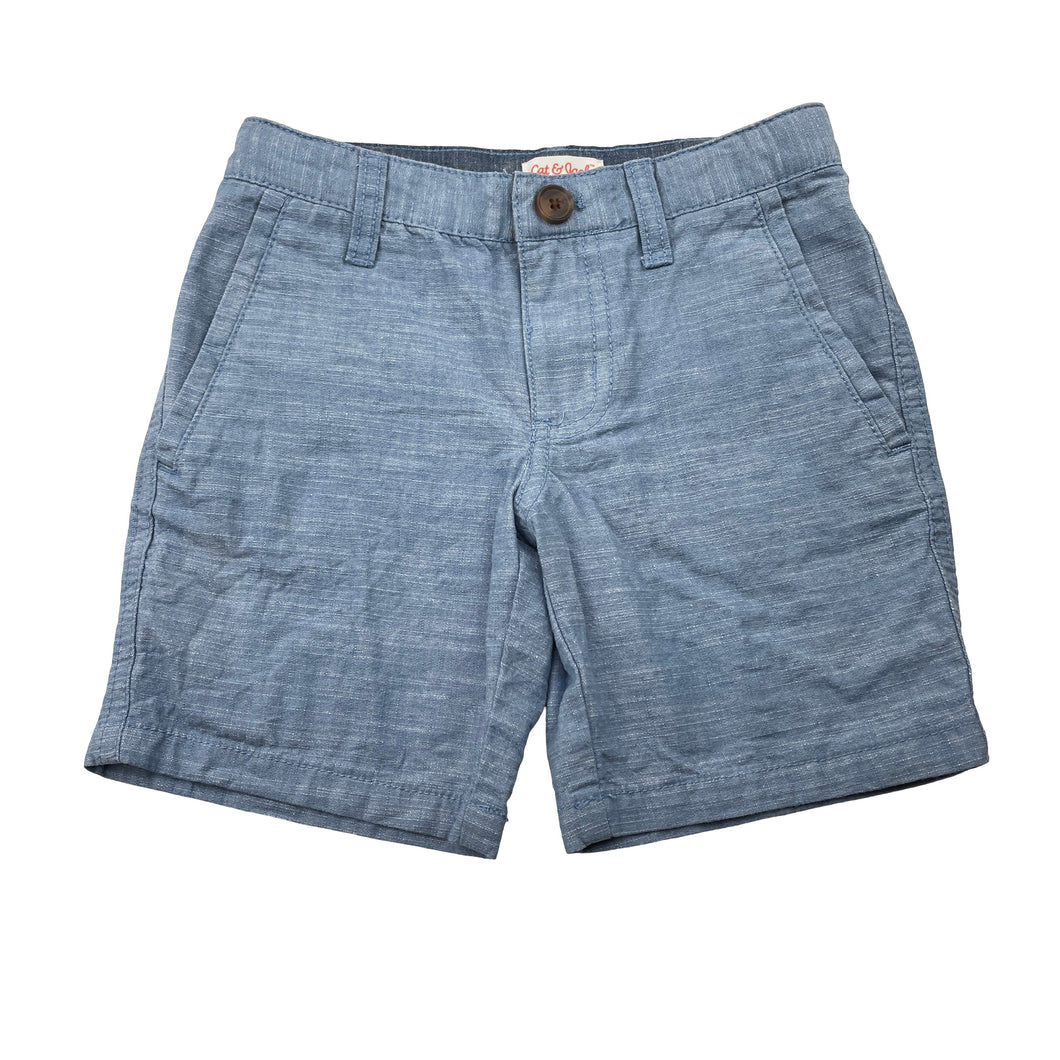 Boys Cat & Jack, blue cotton chino shorts, adjustable, EUC, size 4,  