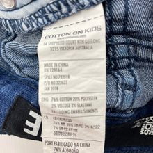 Load image into Gallery viewer, Girls Cotton On, embroidered stretch denim skirt, adjustable, GUC, size 1,  