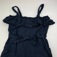 Load image into Gallery viewer, Girls Anko, navy cotton jumpsuit, inside leg: 47.5cm, GUC, size 10,  