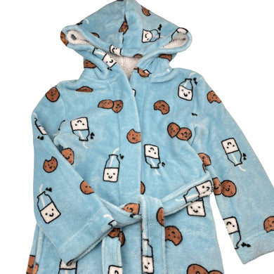 Unisex Pekkle, fleece dressing gown / bath robe, EUC, size 6,  