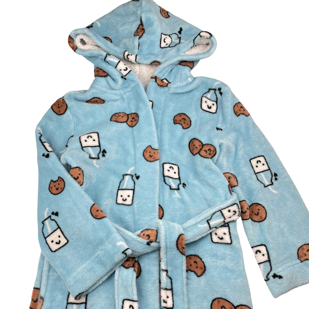 Unisex Pekkle, fleece dressing gown / bath robe, EUC, size 6,  