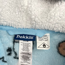 Load image into Gallery viewer, Unisex Pekkle, fleece dressing gown / bath robe, EUC, size 6,  